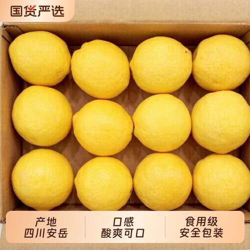 安岳新鲜黄柠檬奶茶店专用一二级薄皮商用四川青柠檬薄皮水果