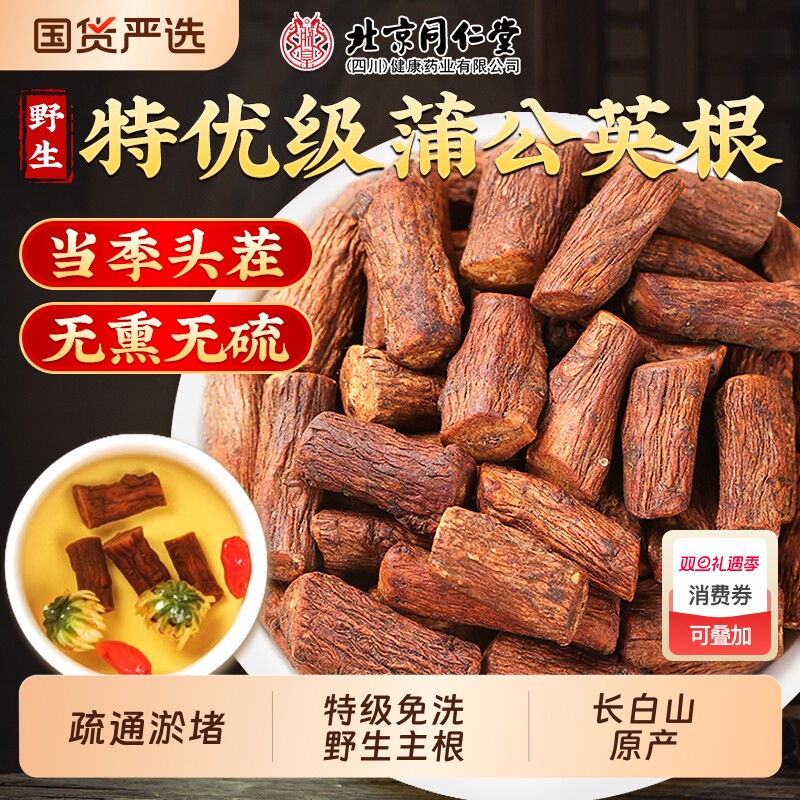 北京同仁堂蒲公英根茶特级正品野生中药材清热散蒲公英茶结泡水喝