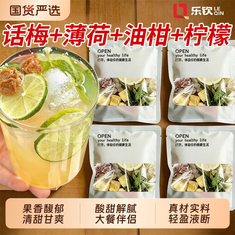 话梅油柑薄荷茶20g水果茶冻干大餐解腻养生茶冷泡茶XT薄荷叶柠檬