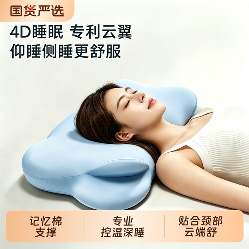 云朵酒店枕头时光护颈椎助睡眠枕芯侧睡记忆棉枕学生成人枕分区