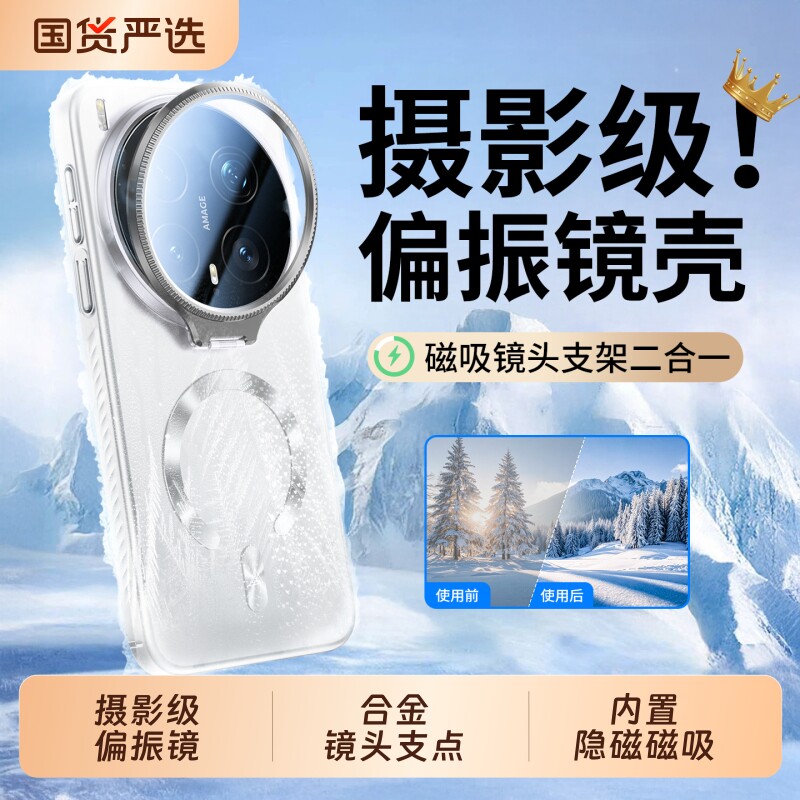 摄影级偏光消除磁吸磨砂支架外壳图片
