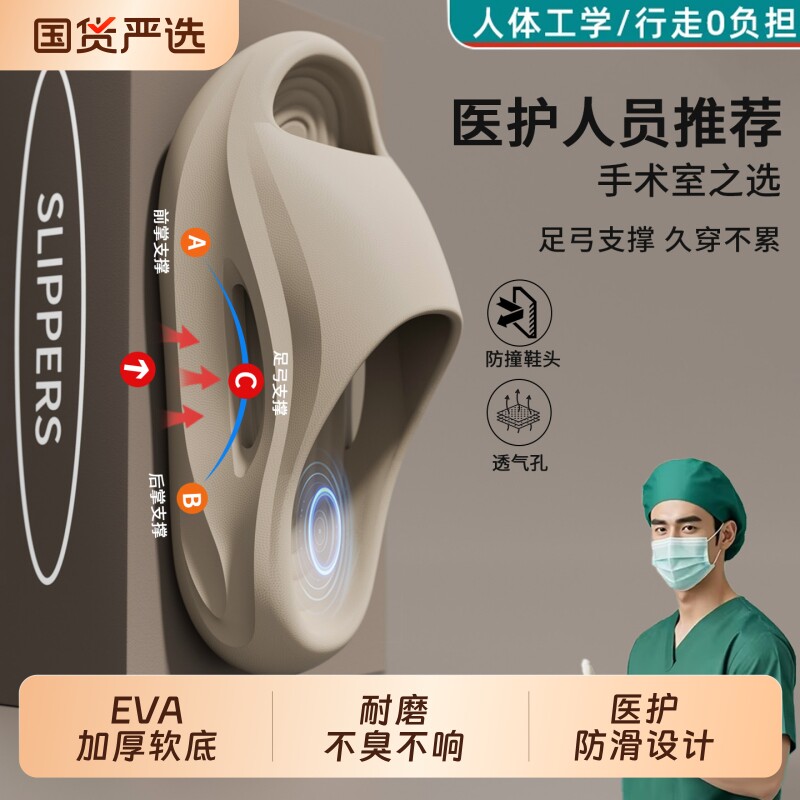 医用手术室拖鞋男款2026新款夏季室内家居eva防滑防臭外穿凉拖