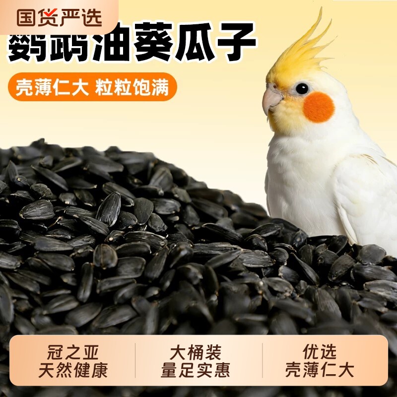鹦鹉瓜子玄凤虎皮饲料鸟食零食训练奖励黑珍珠油葵小瓜子鸟粮图片