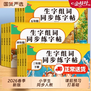 2026新版三年级练字帖上册下册人教版语文同步字帖四五六年级小学生专用练字本每日一练描红本练习生字类字硬笔书法组词预习习字