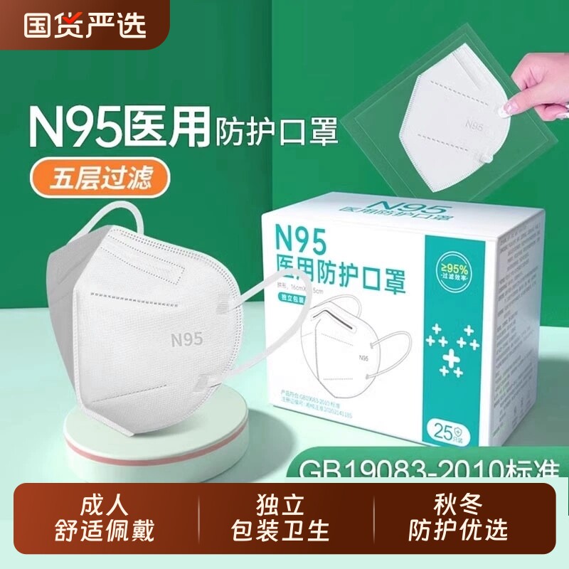 N95级医用防护口罩一次性医疗级别正品医护用K3d立体独立包装图片