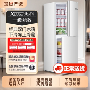 先科一级能效小冰箱家用小型宿舍租房用迷你双门电冰箱冷冻冷藏