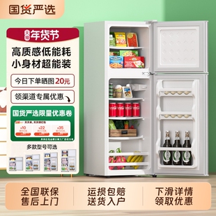 先科小冰箱家用小型一级能效租房宿舍迷你双开门电冰箱冷冻双门