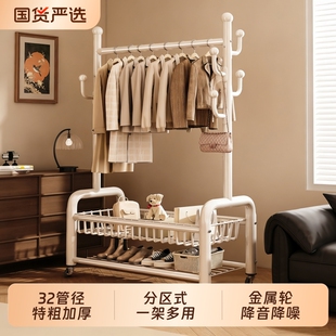 简易挂衣架卧室内落地衣帽架阳台移动晾衣架宿舍房间客厅置物架子
