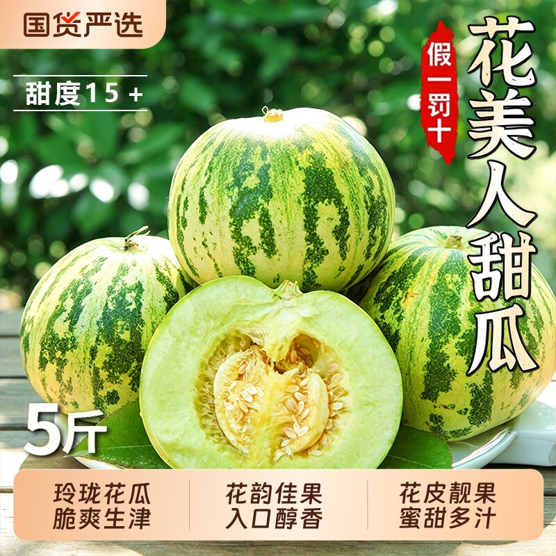 八里香花姑娘美人香瓜应季时令水果5斤新鲜现摘蜜瓜花蕾3甜瓜绿宝