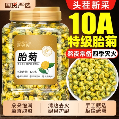 桐乡胎菊王菊花茶头采特级正宗白菊杭贡菊花茶去火清热新花草茶叶