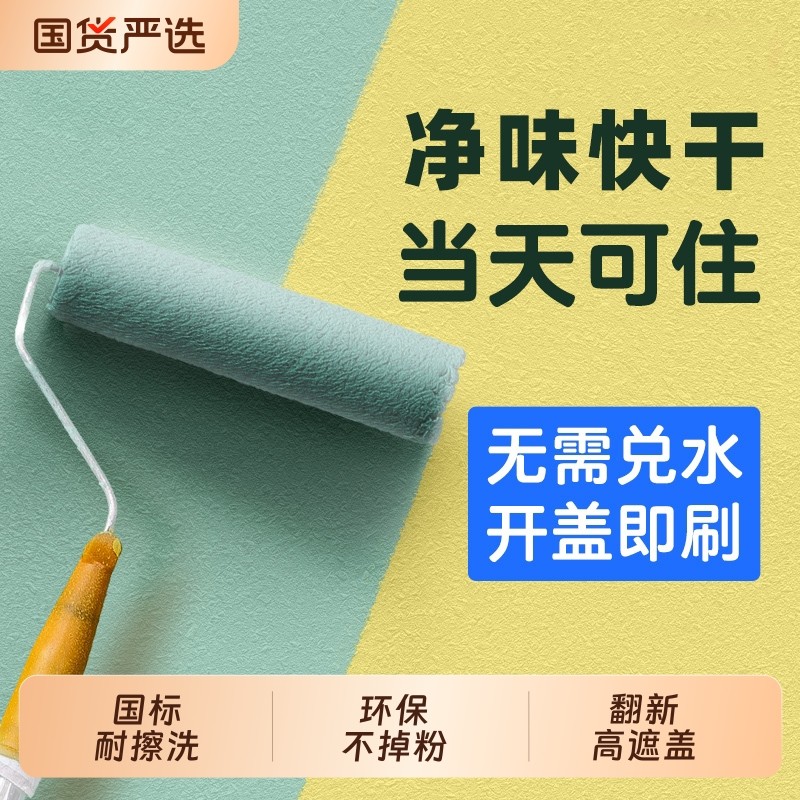 环保内墙乳胶漆室内家用白色自刷硅藻泥涂料油漆墙面修复防潮防霉