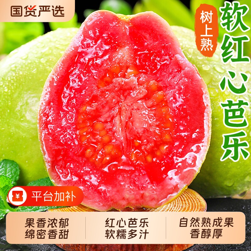 红心芭乐番石榴新鲜水果当季现摘软甜奶油包邮冰淇淋热带保存正宗