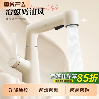 奶油风全铜冷热两用水龙头
