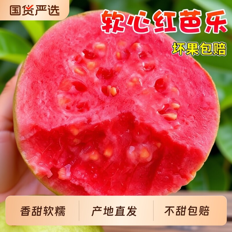 广西软糯红心芭乐5斤新鲜水果包邮应季番石榴胭脂红整箱现发热带