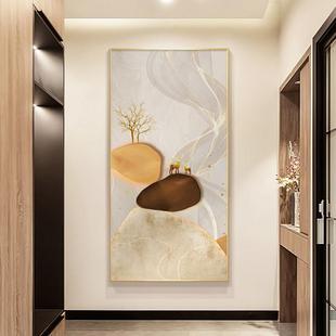 石来运转福鹿入户玄关装饰画 画现代轻奢北欧高级壁画 画寓意好过