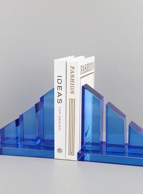 斯堪的纳维亚简单可及的豪华烟灰色水晶书柜摆件样板房家庭电视柜