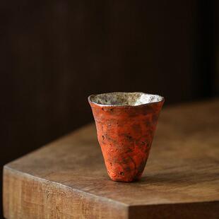 纯手工手捏茶杯自然古朴主人杯单杯品茗杯陶泥小杯子茶具