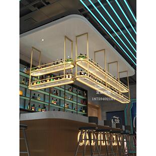 酒吧衣架酒架壁柜餐厅无障碍豪华装饰酒柜挂存储架葡萄酒展示架铁