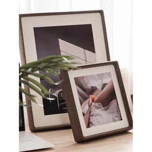 黑胡桃10寸实木相框摆台高级感6寸a4摆件8原木画框装裱木质洗照片