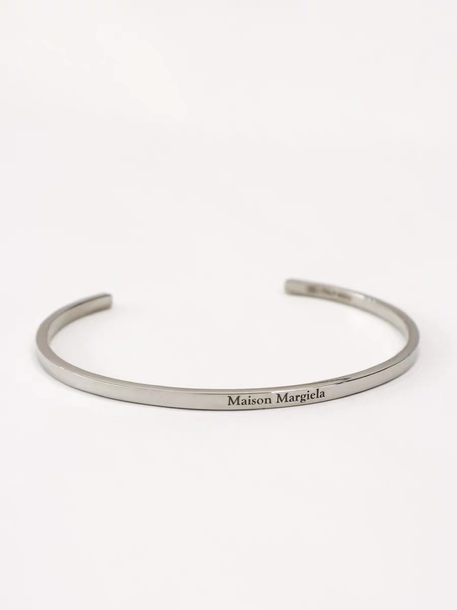 thumbnail for MM6 style letter logo thick medium and thin bracelet neutral style high-end simple men's and women's personality couple bracelet