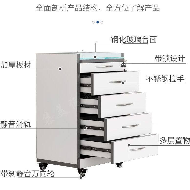 牙科口腔专用移动边柜口腔科诊所推车医用诊室器械柜柜子治疗无菌
