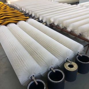电动滚刷清扫器防爆耐磨尼龙丝毛刷工业水泥厂煤矿皮带传送带除尘