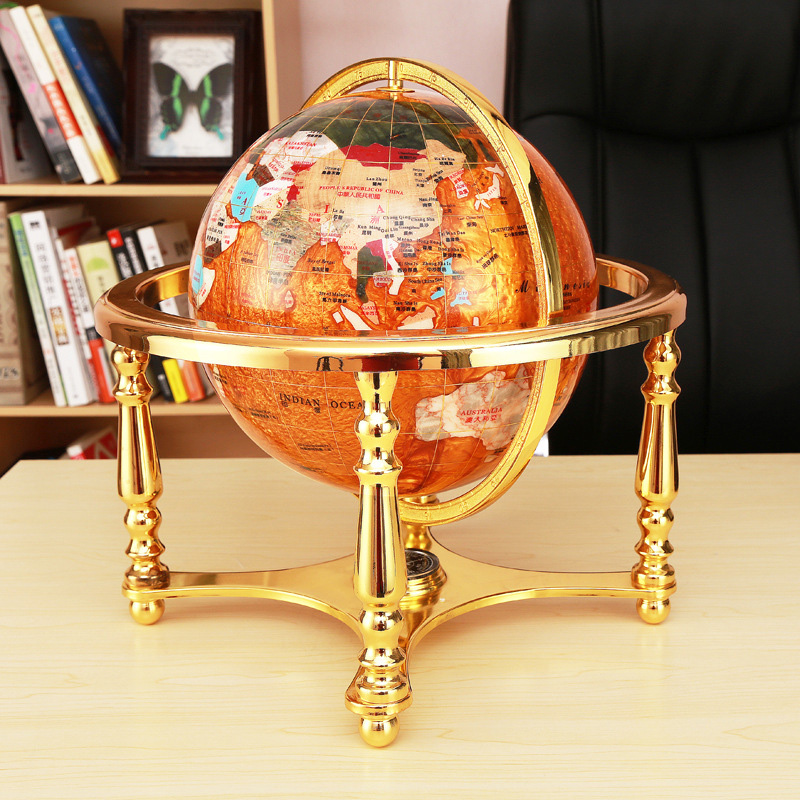 宝石地球仪摆件办公室装饰品公司开业乔迁送礼品书房家居桌面摆件