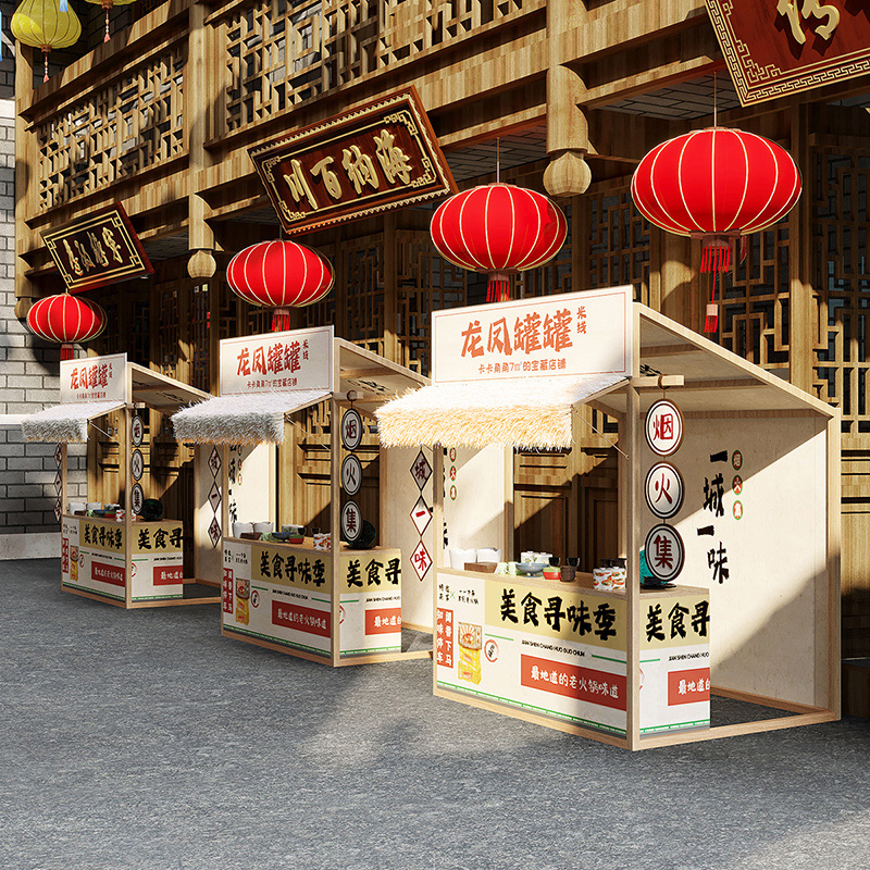 网红集市摊位架商场摆摊促销台移动售卖车夜市花车市集创意小吃车