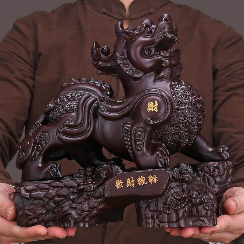 黑檀实木雕刻招财貔貅摆件一对家居客厅电视柜装饰办公室开业礼物,家居饰品,户外/庭院摆件,淘宝优惠券,粉丝福利购,淘宝优惠卷
