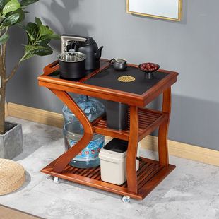 花梨木移动茶车茶台烧水壶一体式茶水柜家用小茶桌实木茶边柜