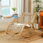 阳台休闲摇椅防水防晒庭院躺椅藤编午休懒人椅老人躺椅户外摇摇椅