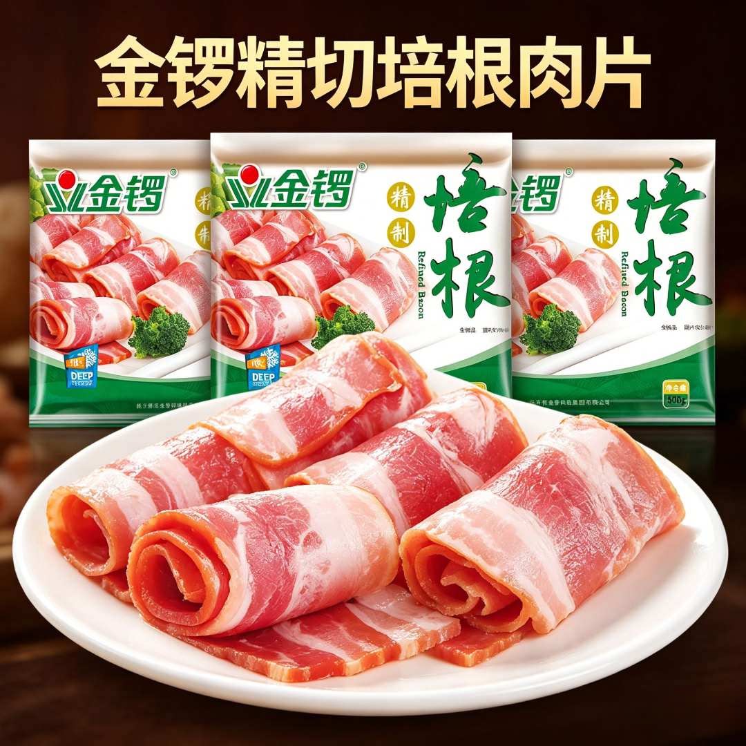 非原切猪肉三明治培根肉早餐早点图片