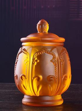 佛具供奉佛前观音彷琉璃莲花圣水杯家用佛堂净水供杯吉祥花供杯