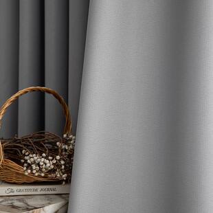 月珑纱2025新款遮光窗帘灰色轻奢简约高级感卧室遮阳布双面布帘