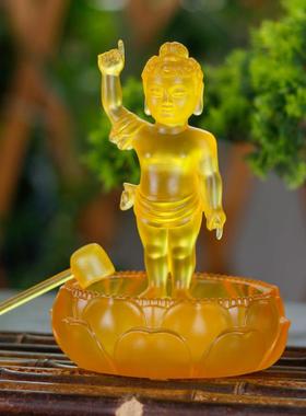 水琉璃浴佛套装（莲花盘 太子佛 勺子）释迦摩尼佛浴佛节家居摆件