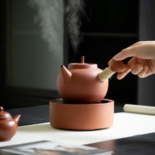 潮州红泥砂铫壶静音电陶炉煮茶炉家用煮茶器侧把煮茶壶煮水壶套装