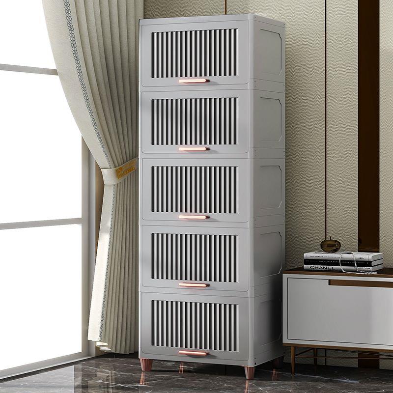 多层翻盖式收纳柜子客厅储物柜厨房缝隙置物架卧室床头柜宝宝衣柜