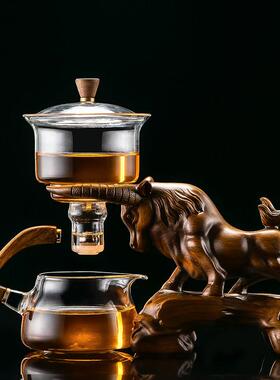 中式牛气冲天生肖摆件客厅泡茶台茶具用品办公室茶几桌面装饰礼品