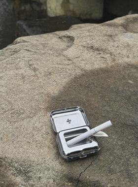 Cro覆古旧不锈钢烟灰缸创意迷你翻盖口袋裤家庭方便个性化金属高