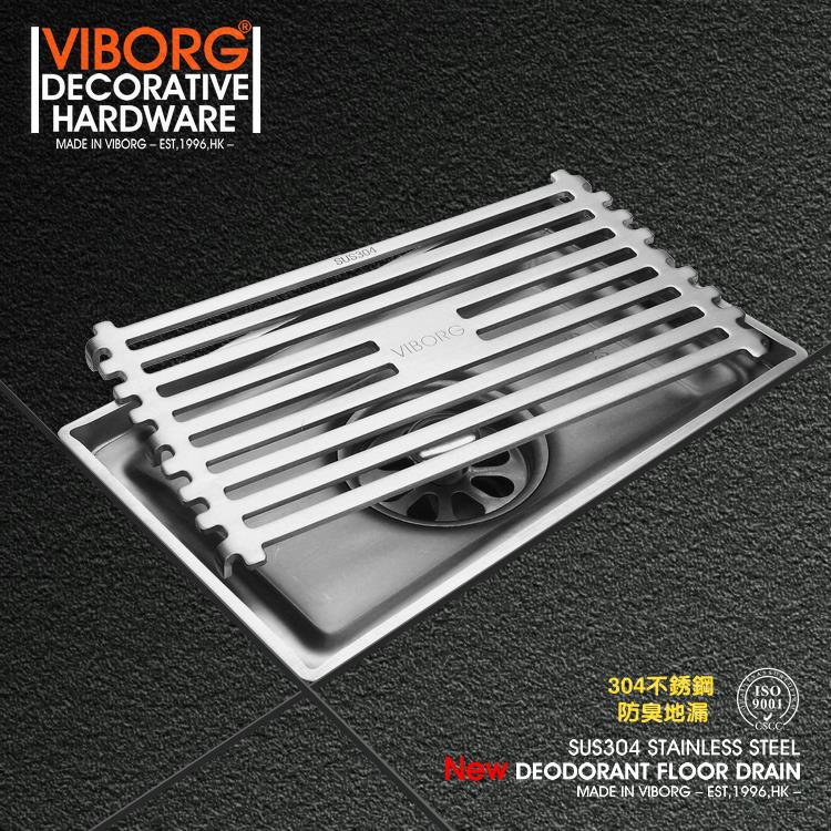 VIBORG域堡304不锈钢网条防臭地漏长条型淋浴房卫生间长排水GS11L