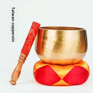 铜磬静心钵佛音转经碗引罄修行钵寺庙纯铜法器碗垫子纯铜引磬铜庆
