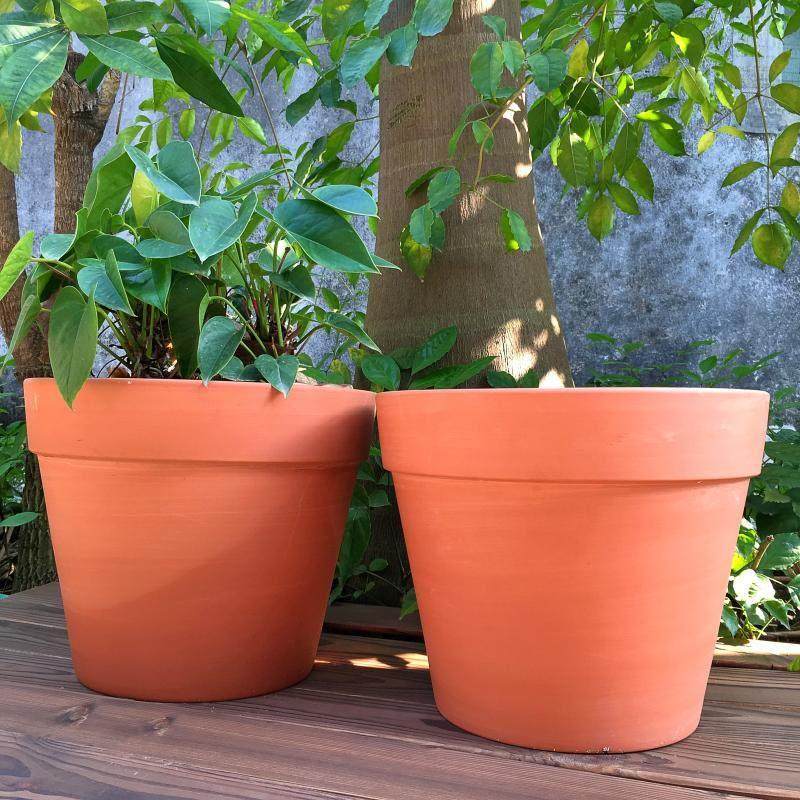 红陶花盆圆形大号口径花卉陶瓷鲜花绿植盆栽园艺花盆透气陶土花盆