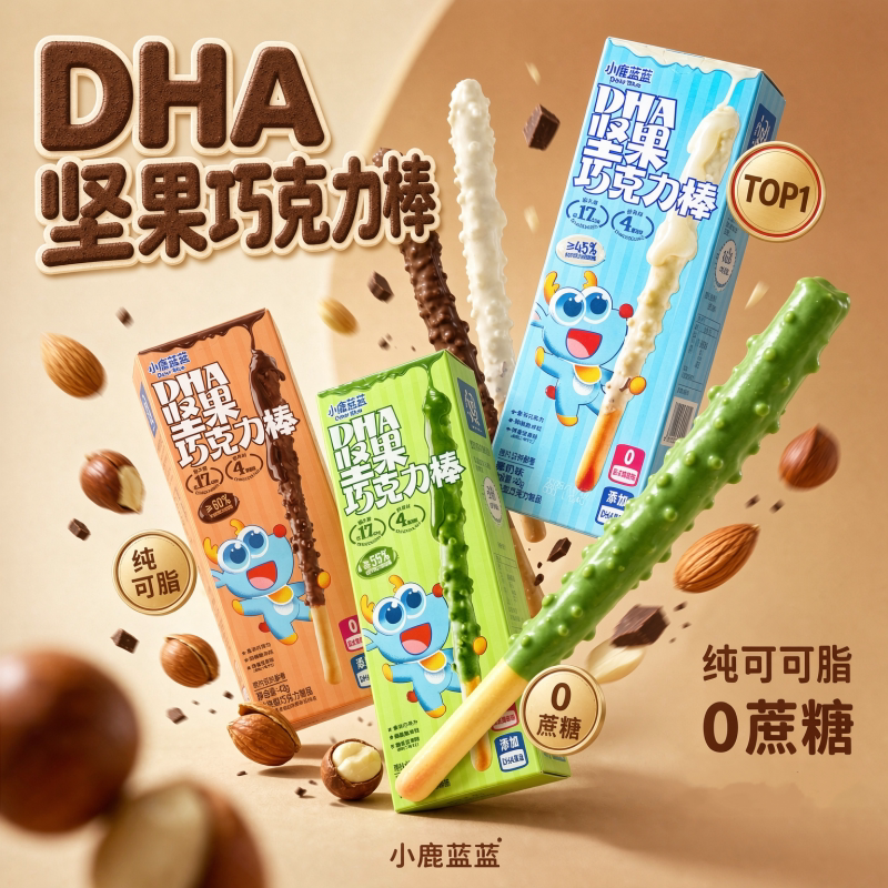 小鹿蓝蓝_DHA坚果巧克力棒多口味
