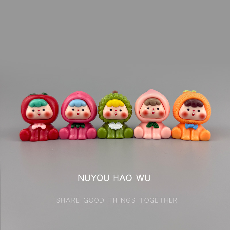 可爱治愈系办公室桌面装饰品小摆件创意树脂水果多妹崽崽女生礼物