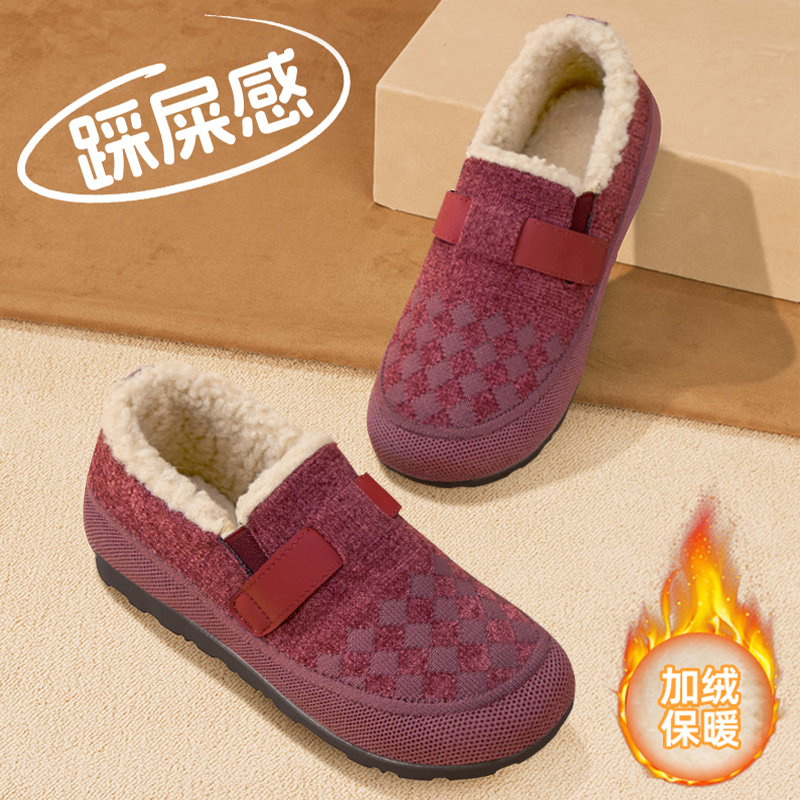 老北京布鞋女冬季加绒妈妈棉鞋