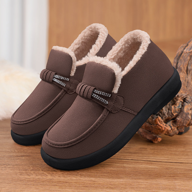 老北京棉鞋女冬季加绒2025新款保暖一脚蹬布鞋防滑妈妈厚底豆豆鞋,女鞋,时装靴,淘宝优惠券,粉丝福利购,淘宝优惠卷