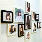 美发店免打孔照片墙装 饰画理发店发型海报创意背景发廊挂墙相片墙