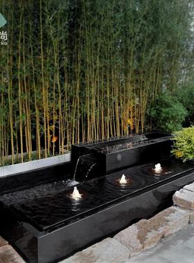 流水摆件不锈钢喷泉庭院装饰石材水景小品简约养鱼池水系阳台送礼