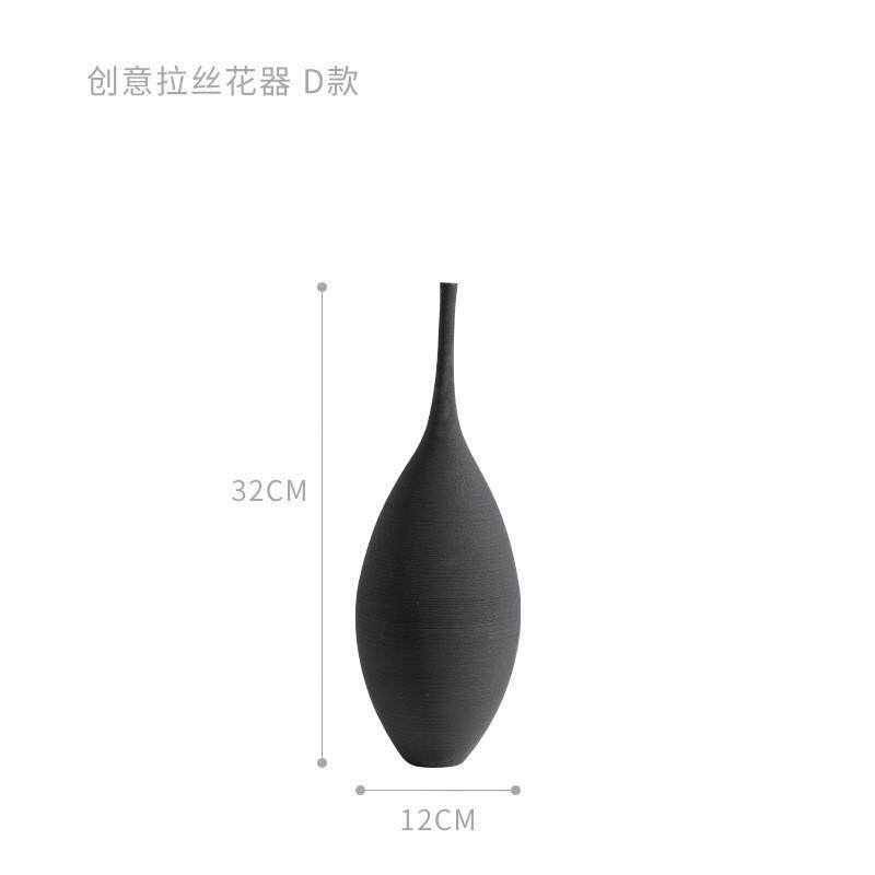 贝汉美景德镇陶瓷民宿禅意简约拉丝花瓶家居软装欧式花瓶摆件批发