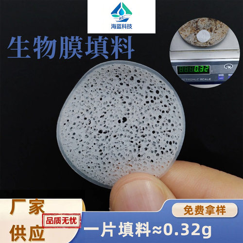 生物膜填料0.32克白色多孔悬浮生物膜载体污水处理用MBBR生物填料